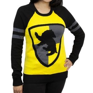 Hufflepuff Crest Juniors Knit Sweater Size Medium